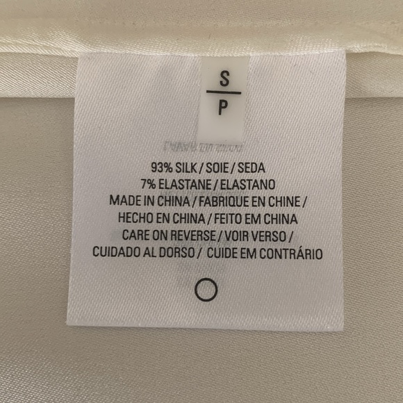 SZ SP Elie Tahari Cream/Gray Elie Long Sleeve Blouse - Picture 5 of 6